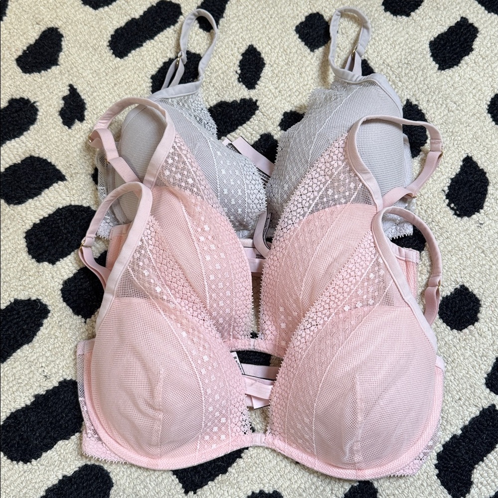 Victoria's Secret lot of 3 plunge bras 32E (DD)